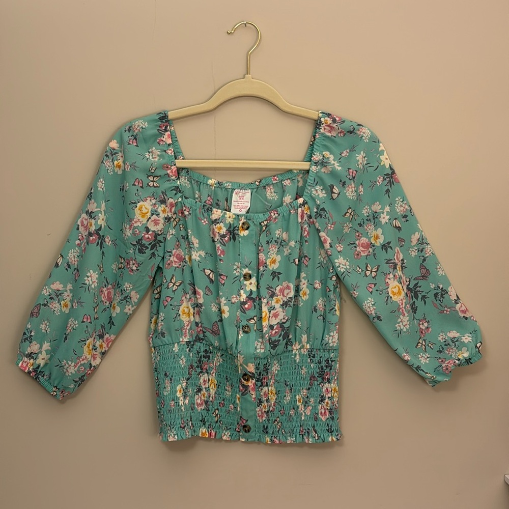 NOBO Teal Floral Blouse